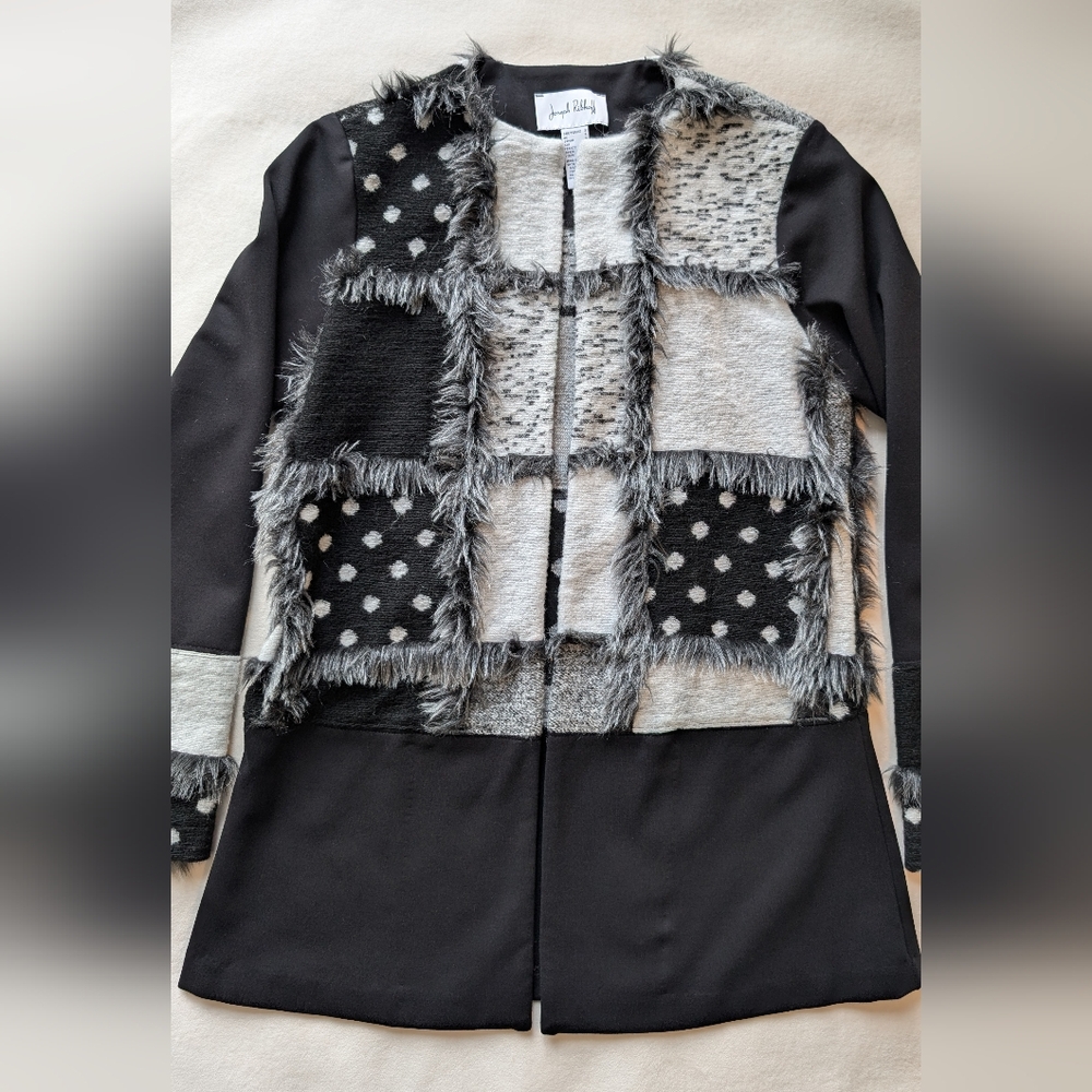 Joseph Ribkoff Women’s Cardigan Open Front Faux FurJacket Size 2 (XS) - Picture 9 of 16
